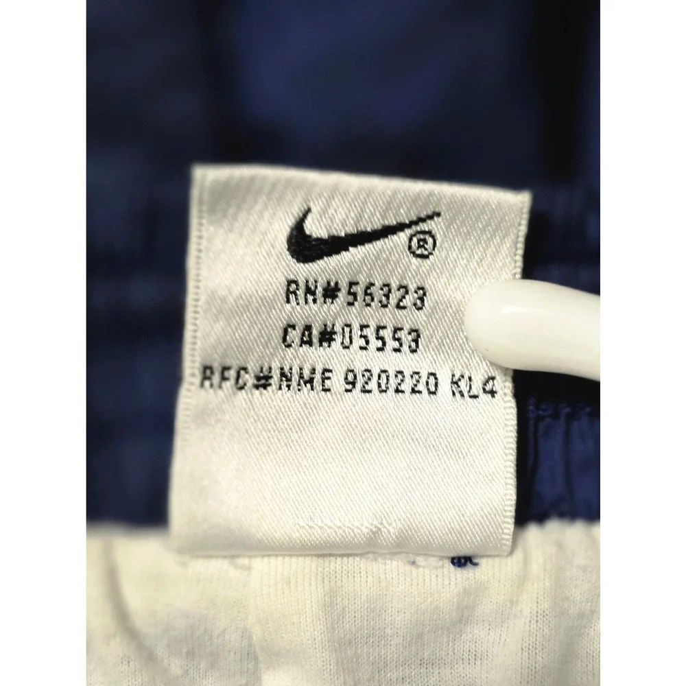 VTG Nike Windpants Mens XL Blue Nylon Track Pants Zipper Cuffs Lined Swoosh